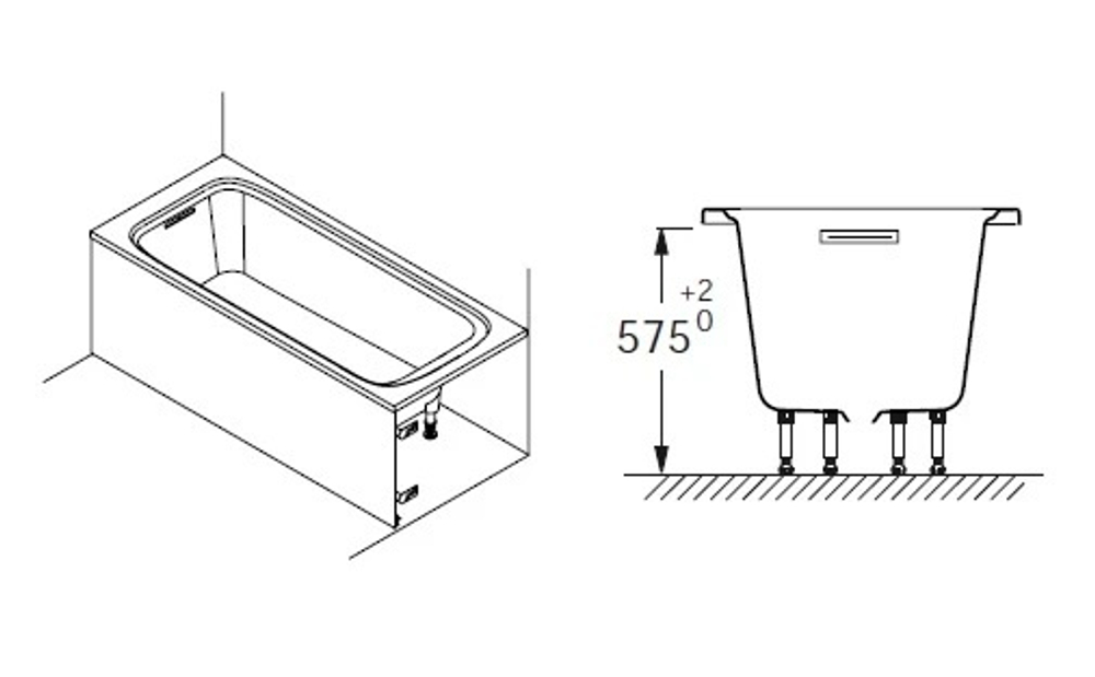 Фронтальная  панель для ванны Jacob Delafon Elite 170 E6D077RU-00