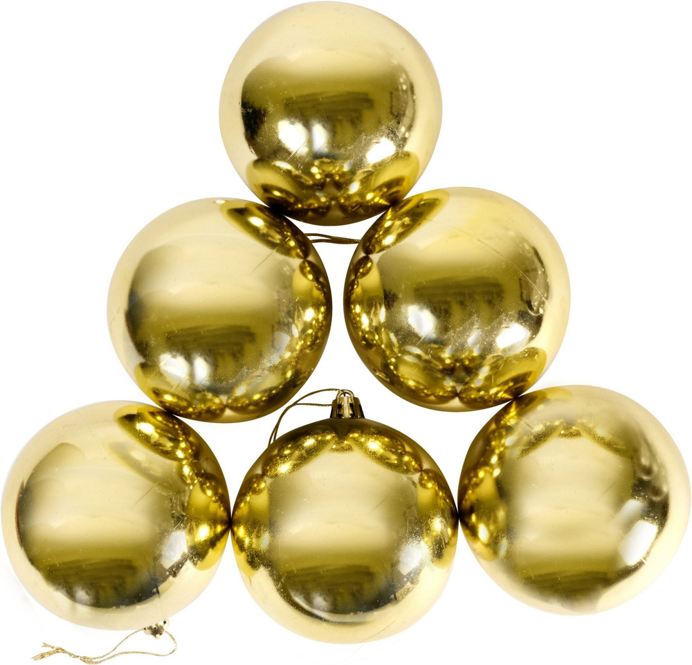 Набор 6 шаров SYCB17-651-G 8см,золото