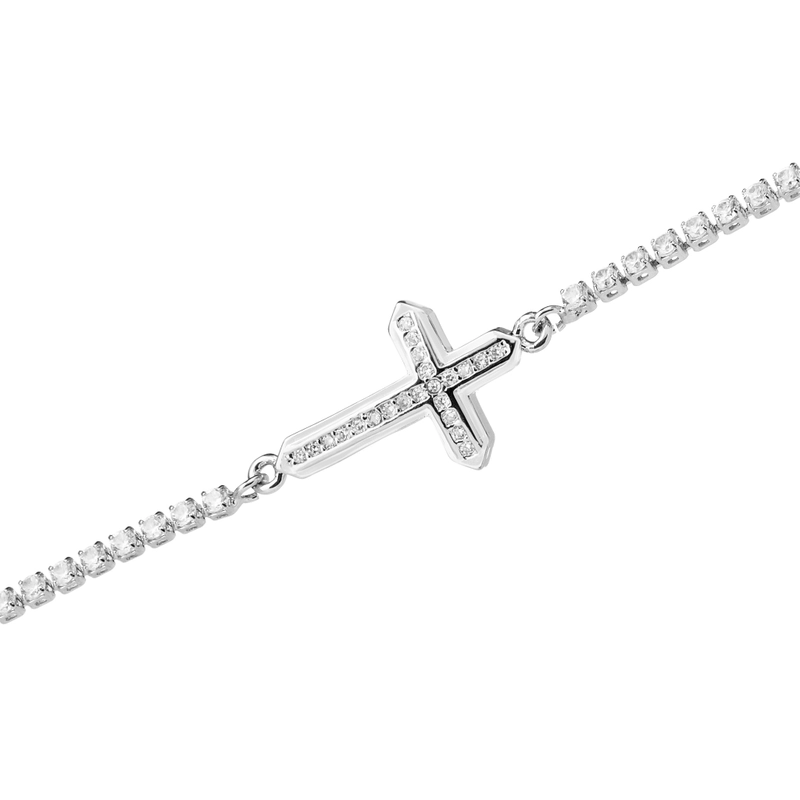 Браслет Кристальный Крест – Серебро