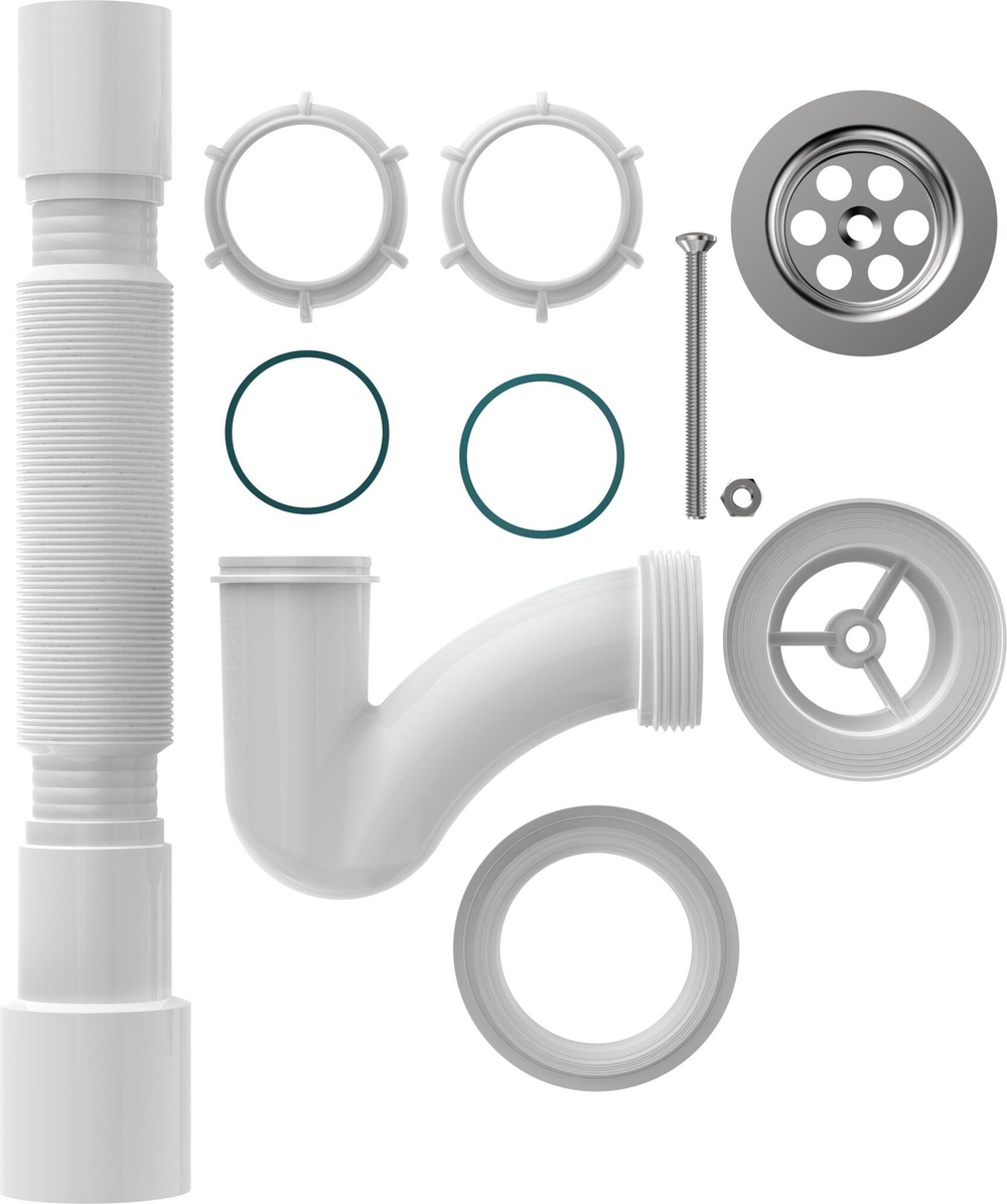 СИФОН ДЛЯ ДУШЕВОГО ПОДДОНА УЗКИЙ ПРЯМОТОЧНЫЙ 1 1/2Х40 AQUANT 40Х40/50