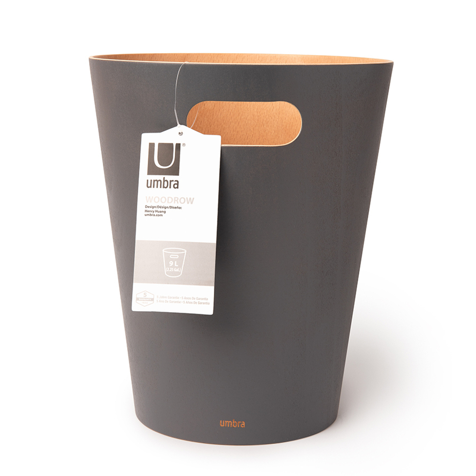 Корзина для мусора Woodrow серая, Umbra