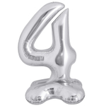 Шар фольгированный Цифра 4 127 см (Серебряный)