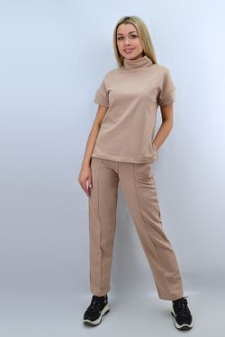 С-1715 Костюм из футера женский / футболка и брюки с отстрочкой