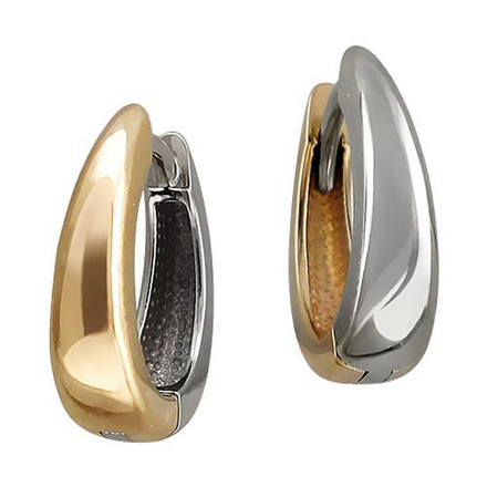 Серьги конго из комбинированного золота 585 пробы JA-S-С067878Ж