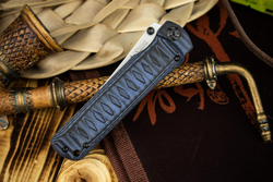 Складной нож Whisper AUS-10Co StoneWash Blue, на подшипнике