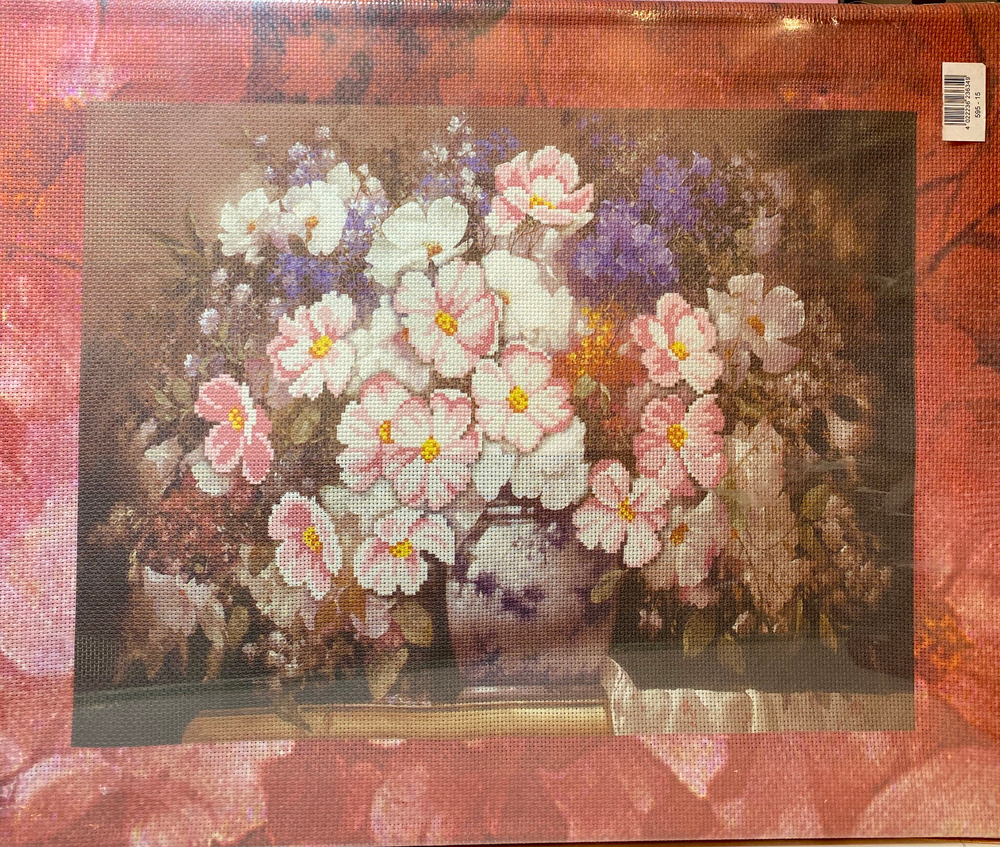 Набор для вышивания 40х50см набивная Канва Аида, натянута на подрамник (Германия) с напечатанным рисунком , мулине, игла, клинья, инструкция