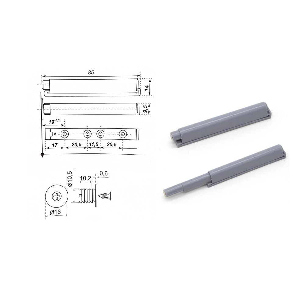 Амортизатор-толкатель с магнитом