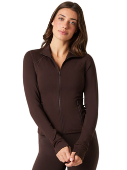 Женская теннисная куртка Bj_rn Borg Soft Zip Midlayer - mole