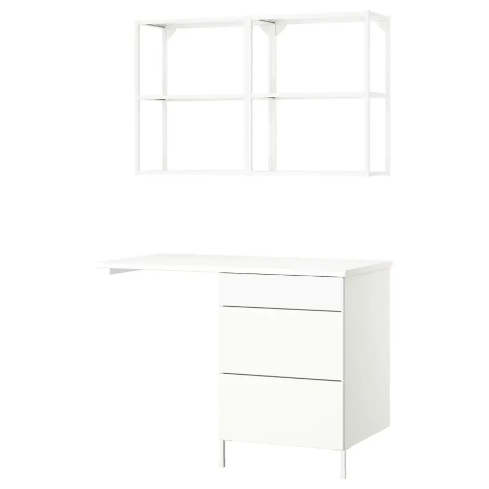 Комбинация для ванной - IKEA ENHET, 121.5х63.5х222 см, белый, ЭНХЕТ ИКЕА