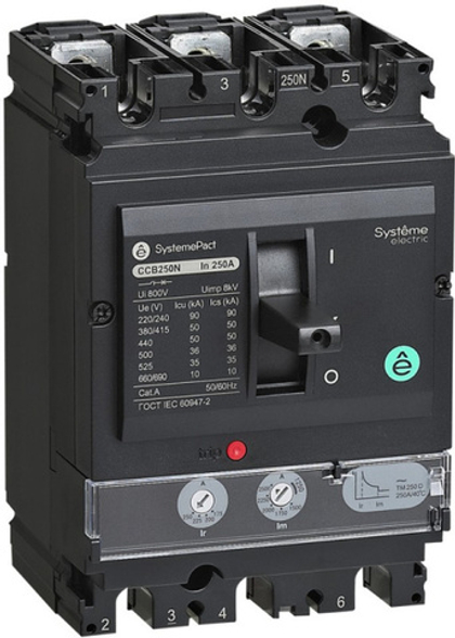 Автоматический выключатель в литом корпусе Systeme Electric SPC250N250L3DF
