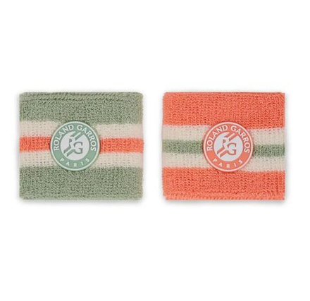 Теннисные напульсники Roland Garros Sporty Chic 2P - green/coral