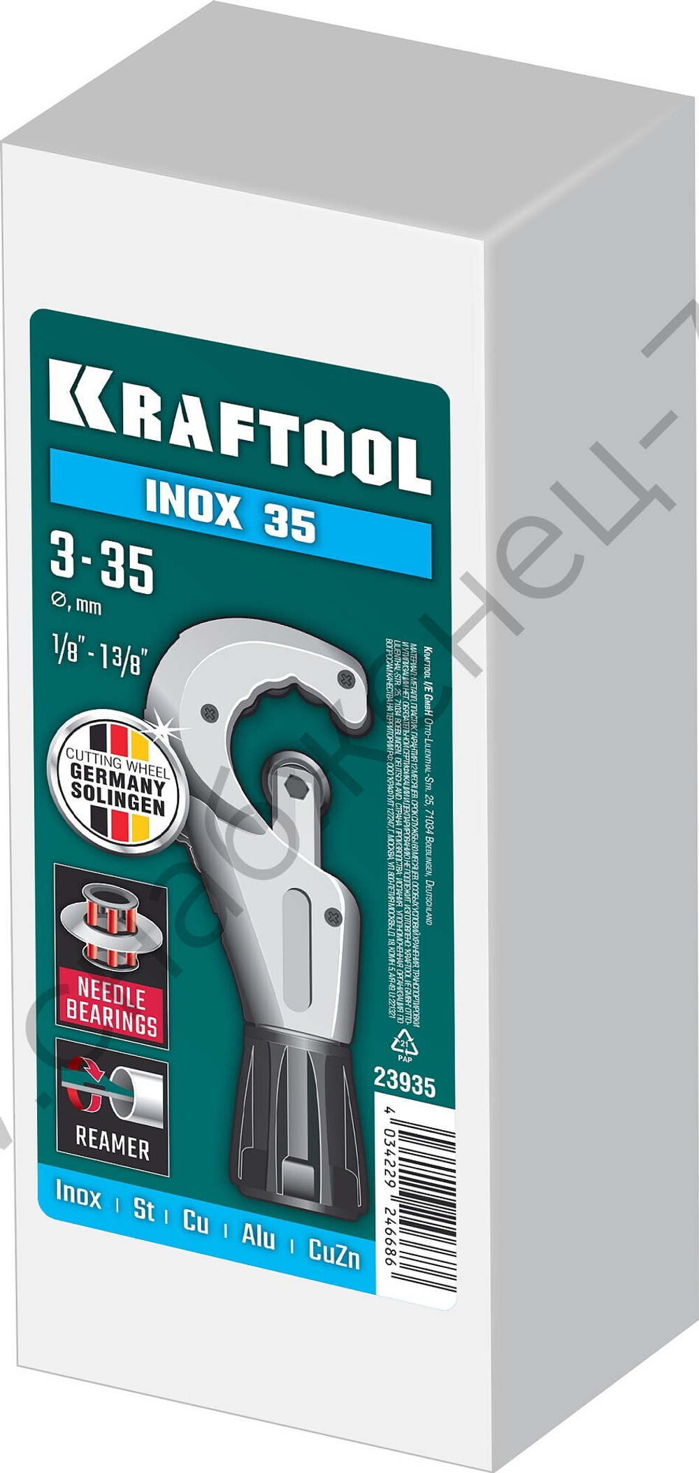 KRAFTOOL INOX-35 (3-35 мм), на подшипниках, Труборез для нержавеющей стали (23935)