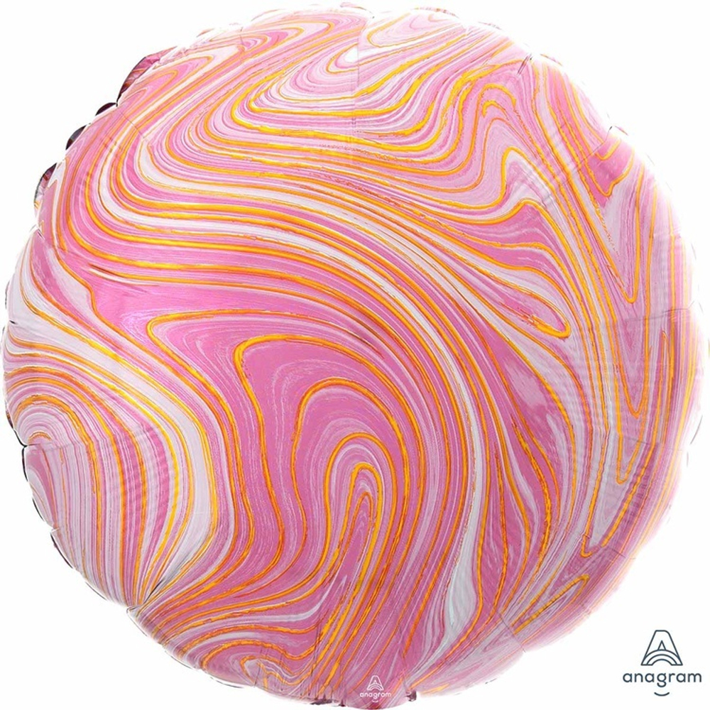 Фольгированная фигура, круг 18"/46 CM Мрамор Pink