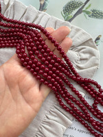 "Жемчуг круглый" 6мм, "Майорка. Имитация" (винный цвет)