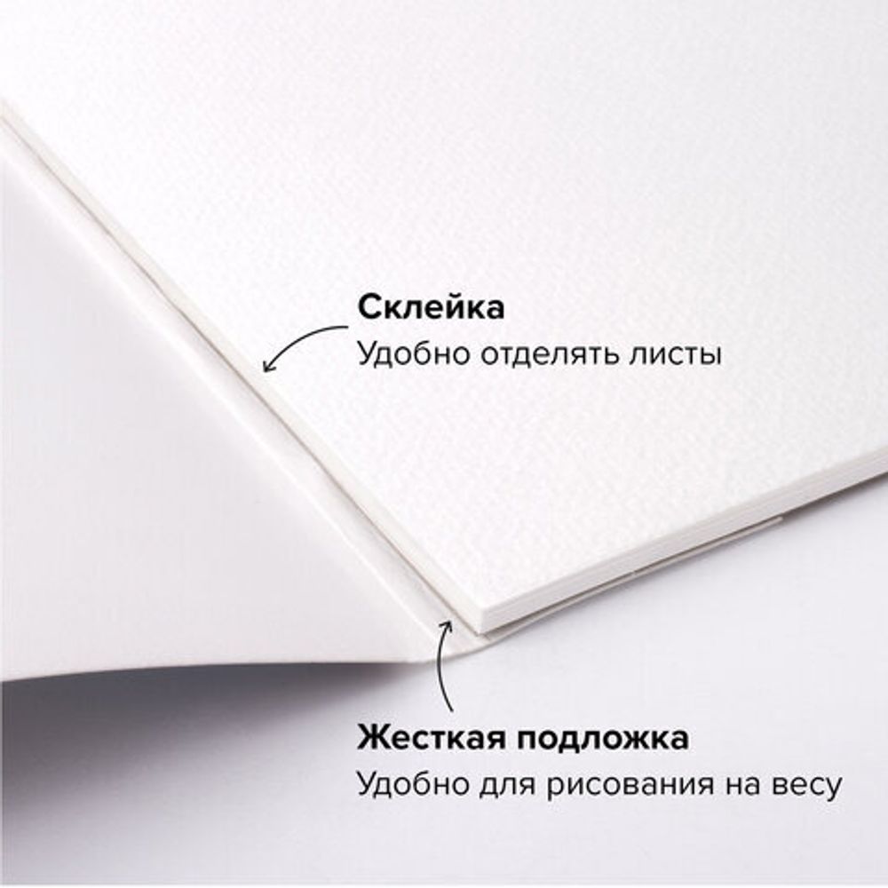 Альбом для акварели, бумага 300 г/м2, 190х270 мм, мелкое зерно, 20 листов, склейка, BRAUBERG ART PREMIERE, 113224