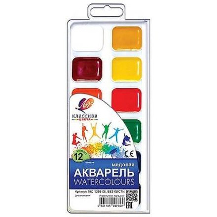 Краски акварельные 12цв. Луч Классика, без кисточки, пластиковая коробка