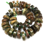 Гранат зеленый Гроссуляр ок.20х6 мм, бусины - рондели (нить 40 см)