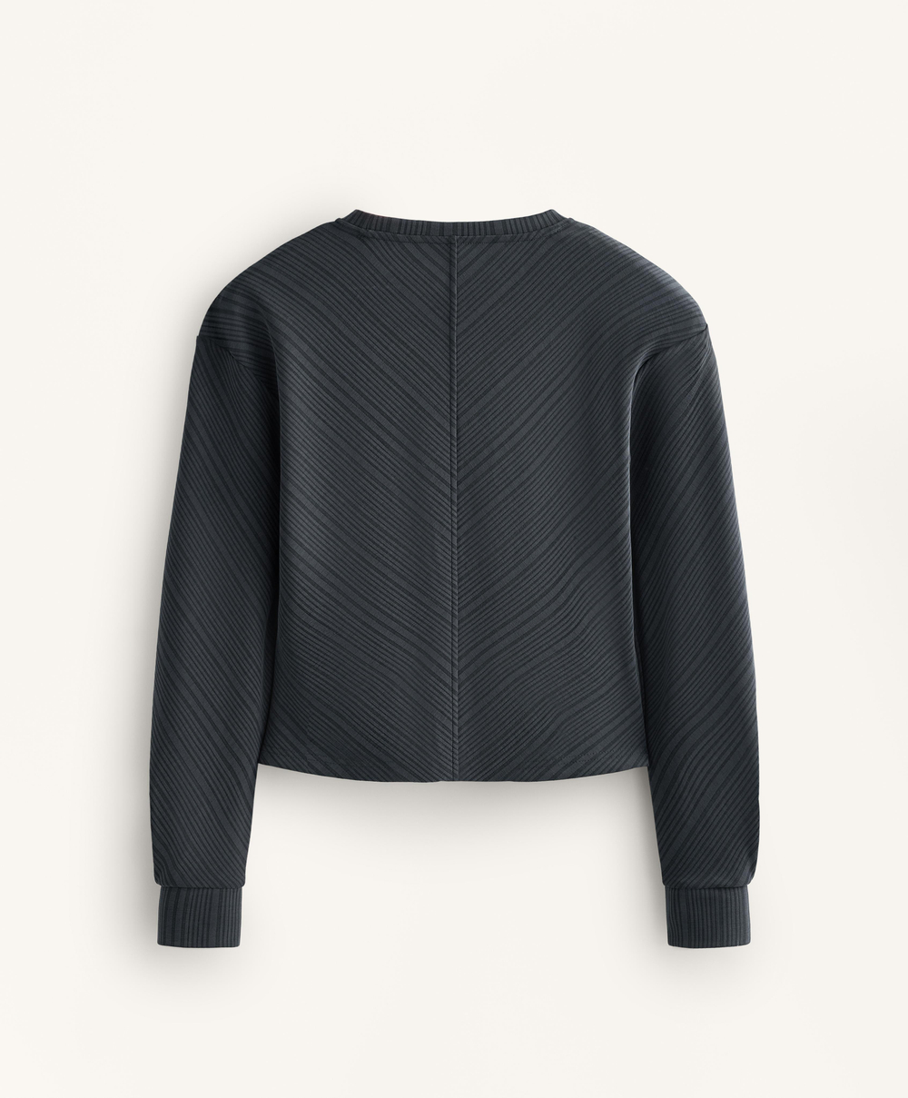 Oysho Толстовка с асимметричной полосой из модала, асфальтовый