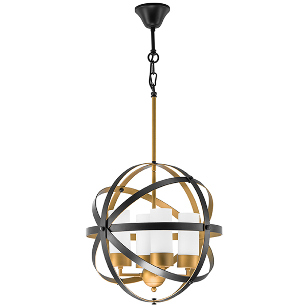 731147 Люстра CERO 4х40W E14 ЧЕРНЫЙ/ЗОЛОТО/БЕЛЫЙ