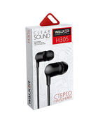 Наушники WALKER H305, микрофон, кнопка ответа, черные