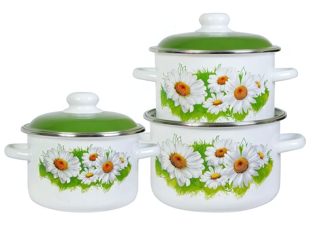 Набор кастрюль "Ромашки лето" №02
