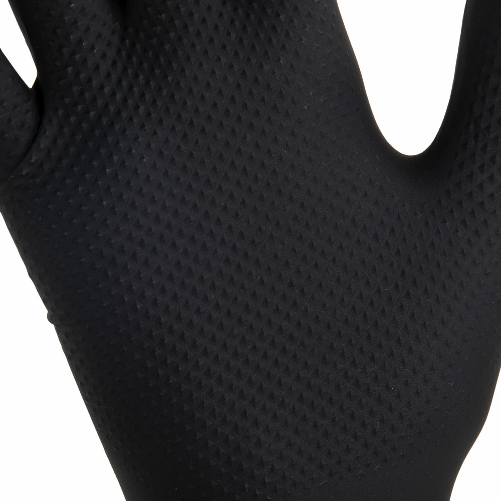 Перчатки нитриловые сверхпрочные с текстурой SFM MEGA TEX BLACK 25 пар (50 штук), XL (очень большой).