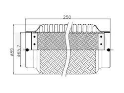 Гофра глушителя 65x250 мм InnerBraid UNIO EXP-65250