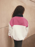 Куртка флисовая на молнии для девочки Next B50-691, Розовый, Белый