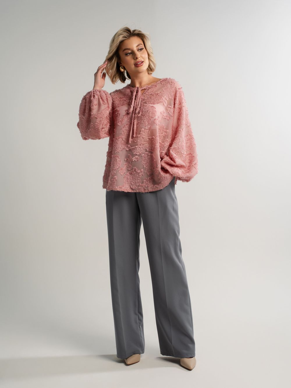 Блуза Воздушная мелодия (пудра) Б15139-7М LT Collection