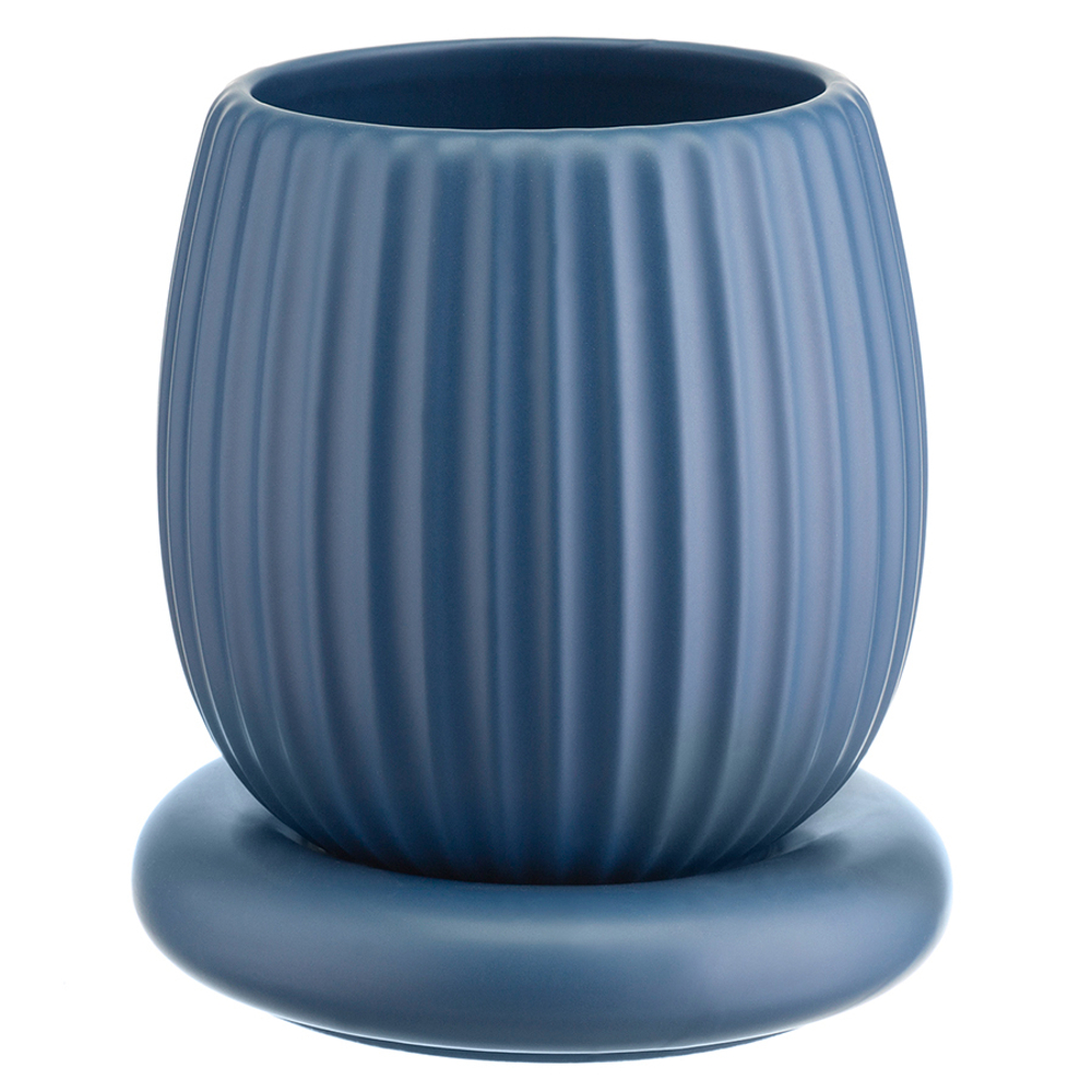 Горшок цветочный темно-синего цвета из коллекции edge, 2,7л