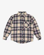 Рубашка  RUFF Global ripped plaid бежевая