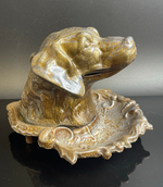 Пепельница с откидной крышкой "Голова собаки", силумин, СССР, 1970-1990 гг