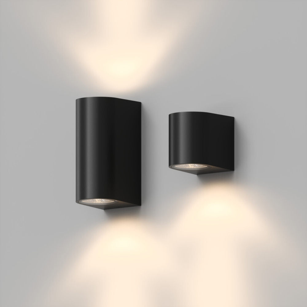 DK9790-BK Настенный уличный светильник NARVIK, IP44, GU10 LED, до 15 Вт, черный, алюминий