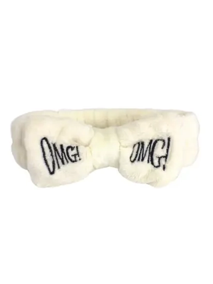COSMETIC BANDAGE - ПОВЯЗКА ДЛЯ ВОЛОС С НАДПИСЬЮ OMG МОЛОЧНАЯ, 1 ШТ.