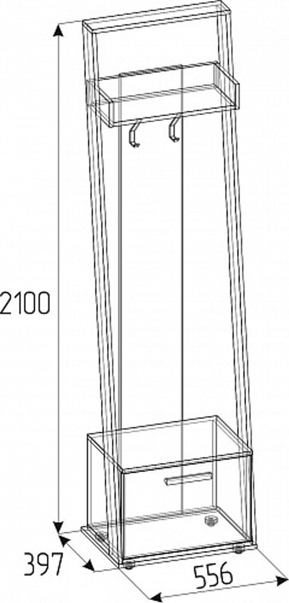 Вешалка напольная Nature 77, дуб крафт