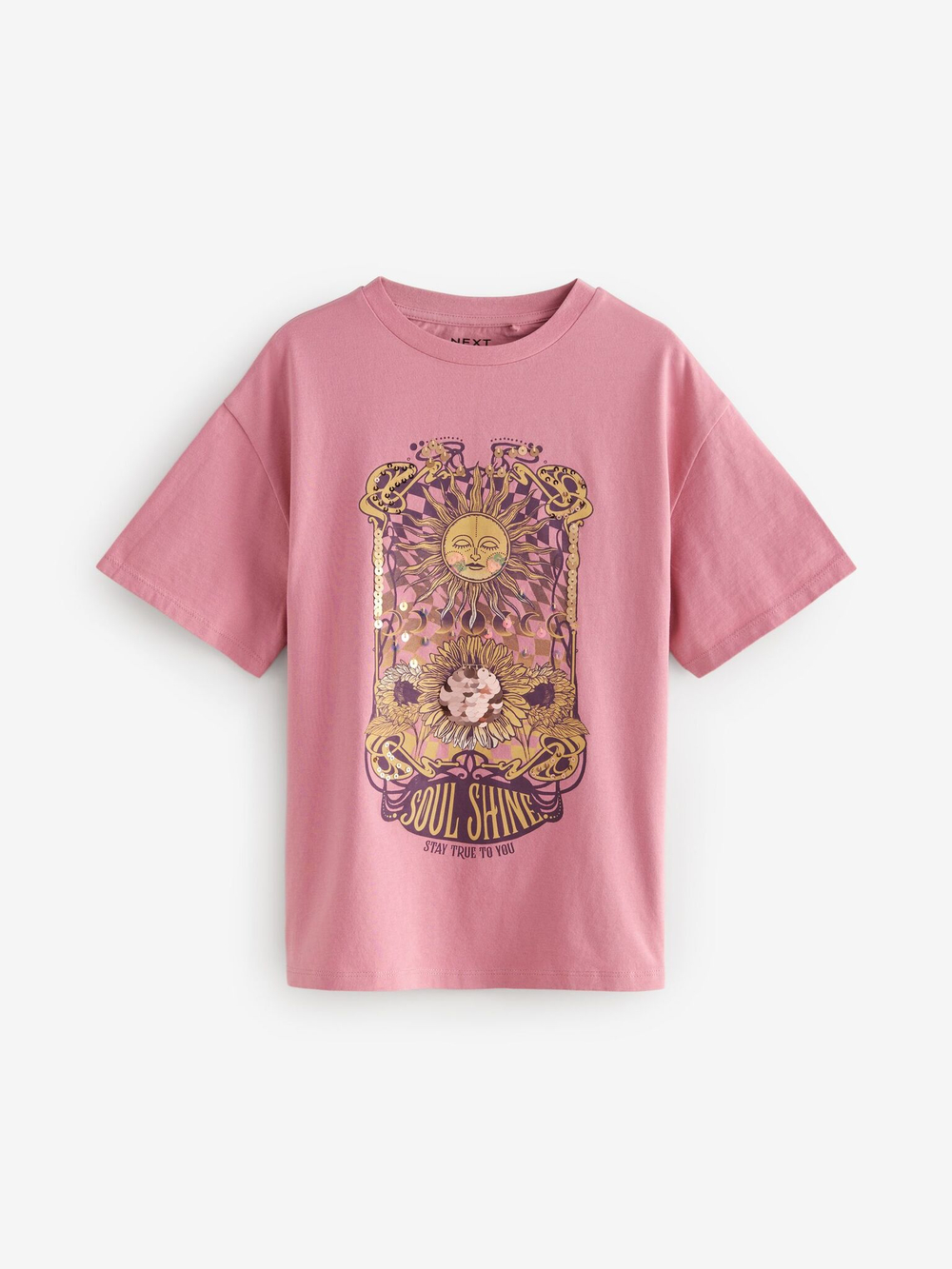 Футболка для девочки Next N94-119, 3 шт., Розовый, Бежевый, Темно-серый