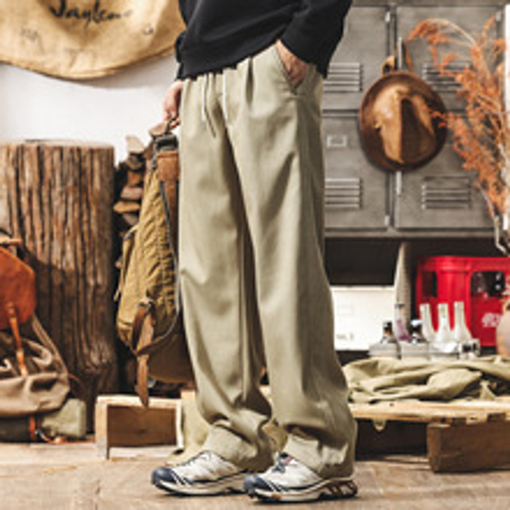 Брюки из лиоцелла Tencel для мужчин, свободные прямые длинные брюки для мужчин