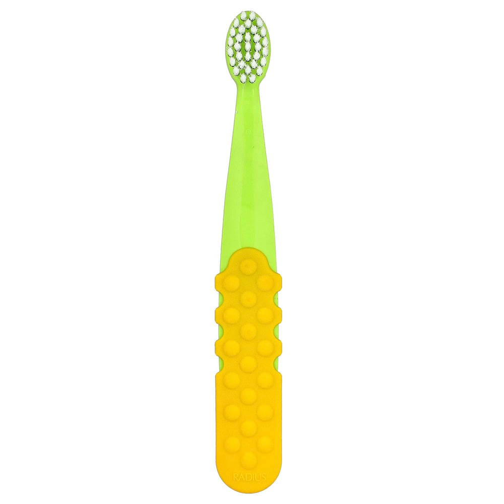 RADIUS, Totz Plus Brush, зубная щетка, для детей от 3 лет, экстра мягкая, сине-желтая, 1 шт.