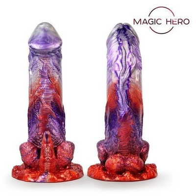 Фантазийный фаллоимитатор на присоске - 24 см. (Цвет: разноцветный)