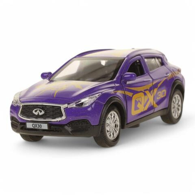 Модель ин. мет. "Infiniti QX30" для девочек 12см, двери, багаж, фиол.коробка QX30-12GRL-PUR (Технопарк)