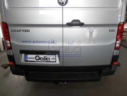 Фаркоп оцинкованный Galia V085C для Volkswagen Crafter фургон со ступенькой, одинарные колеса сзади 2017-(паспорт и сертификат в комплекте)(без электрики)