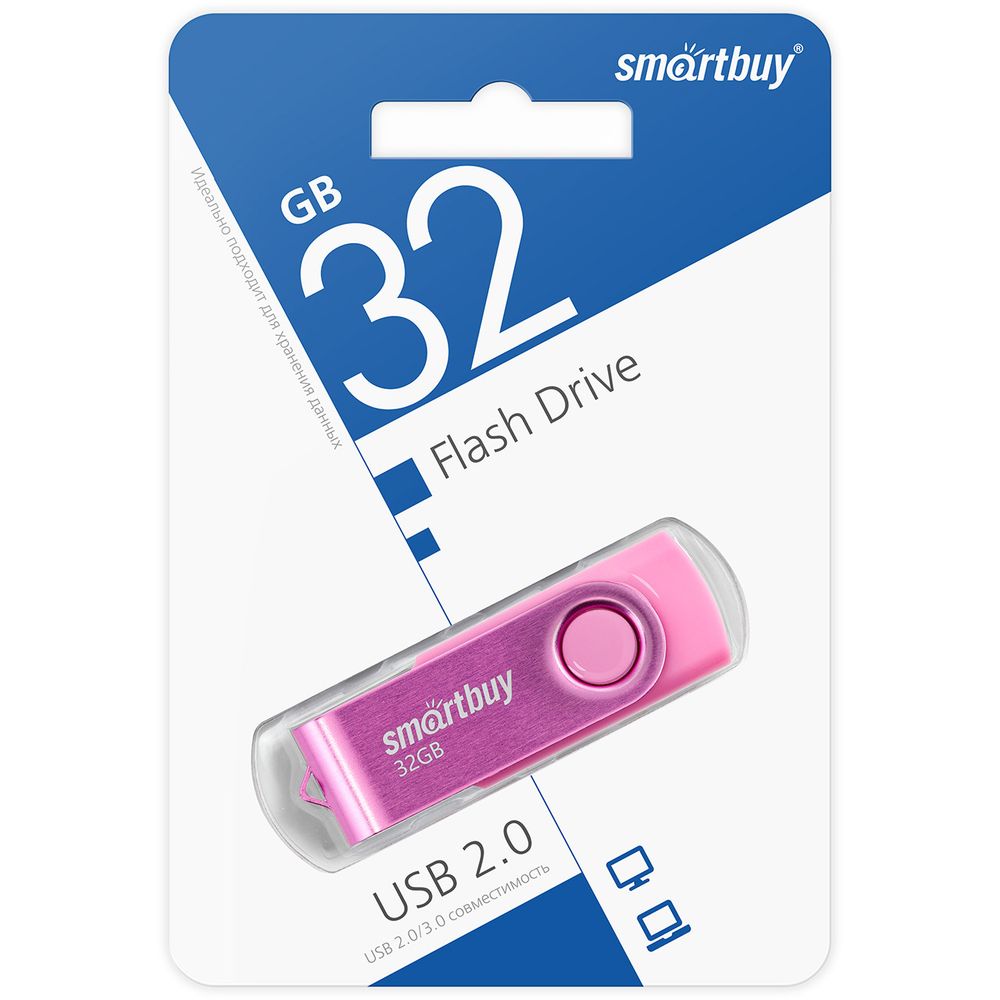 USB карта памяти 32ГБ Smart Buy Twist (розовый)