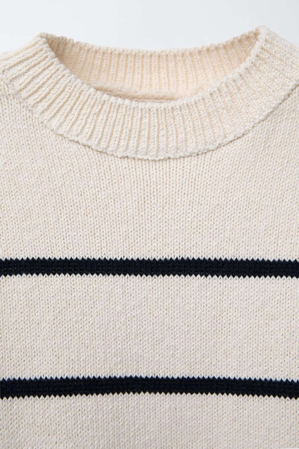 ZARA СВИТЕР В ПОЛОСКУ, ЭКРЮ/ТЕМНО-СИНИЙ