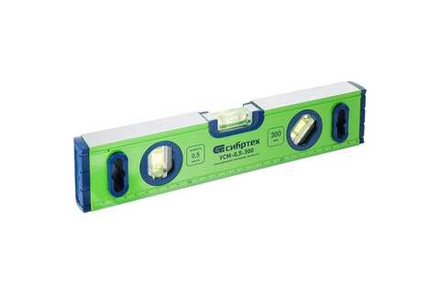 Уровень алюминиевый УСМ-0,5-300, фрезерованный, 3 глазка, магнитный, 300 мм Сибртех