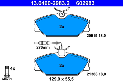 ATE - 13046029832-ATE - Brake Pad Set, disc brake