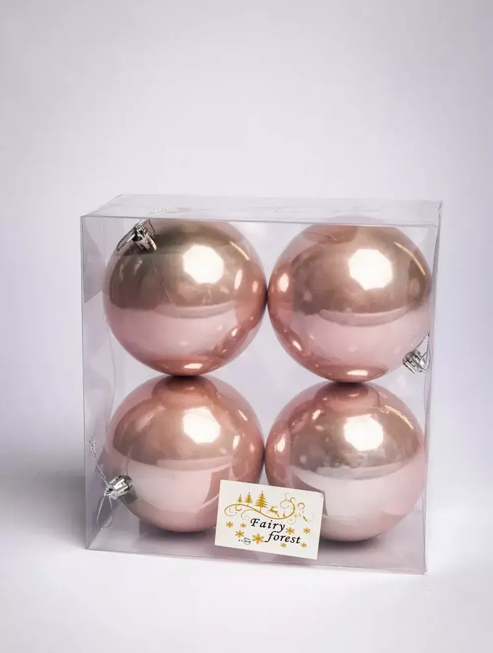 Набор новогодних шаров (4 шт) - перламутр
