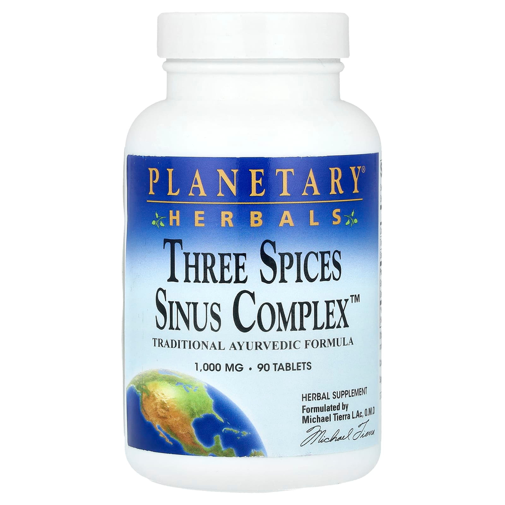 Planetary Herbals, Three Spices Sinus Complex™, 90 таблеток