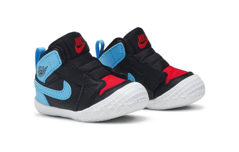 Baby Jordan Air Jordan 1 crib bootie pedal shock absorption wear-resistant retro basketball shoes black blue red