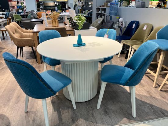 Стул Марио ткань велюр (голубой)