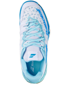 Женские кроссовки для бадминтона/сквоша Babolat Shadow 4 - white/lagoon